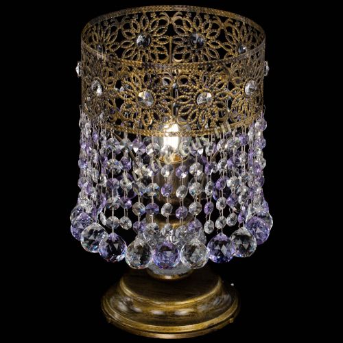 Настольная лампа Восток с шарами под бронзу Фиолетовая в Химках Гусь Хрустальный