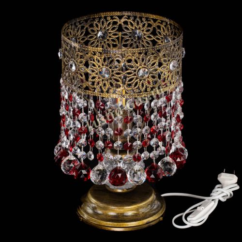 Настольная лампа Восток с шарами под бронзу Красная в Химках Гусь Хрустальный