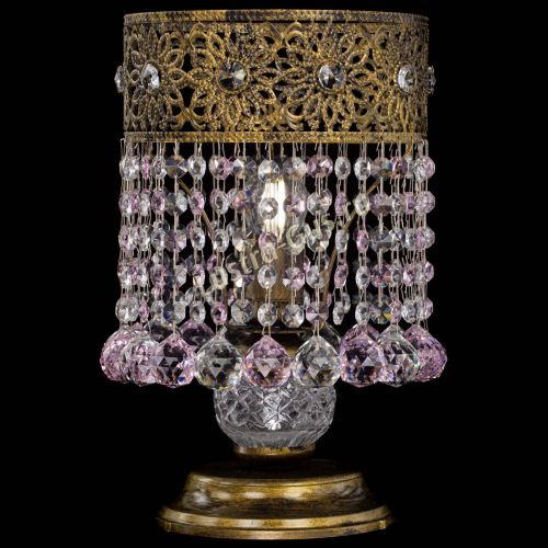 Настольная лампа Восток с шарами под бронзу Розовая в Химках Гусь Хрустальный