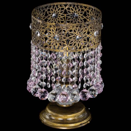 Настольная лампа Восток с шарами под бронзу Розовая в Химках Гусь Хрустальный