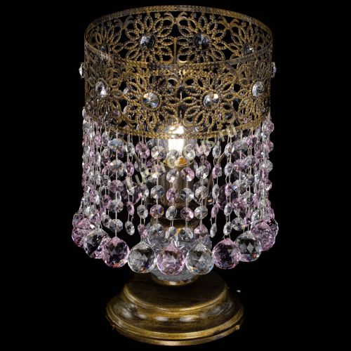 Настольная лампа Восток с шарами под бронзу Розовая в Химках Гусь Хрустальный