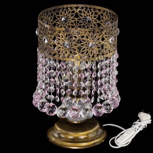 Настольная лампа Восток с шарами под бронзу Розовая в Химках Гусь Хрустальный