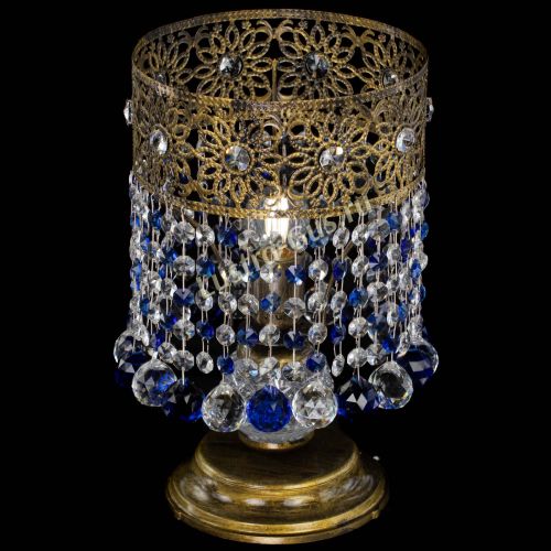 Настольная лампа Восток с шарами под бронзу Синяя в Химках Гусь Хрустальный