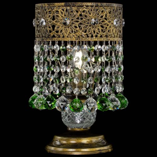 Настольная лампа Восток с шарами под бронзу Зеленая в Химках Гусь Хрустальный