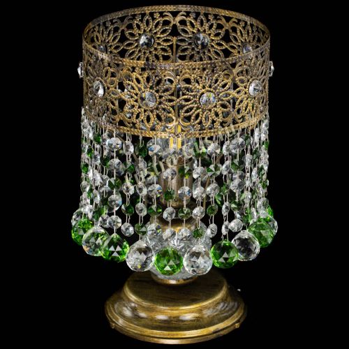 Настольная лампа Восток с шарами под бронзу Зеленая в Химках Гусь Хрустальный