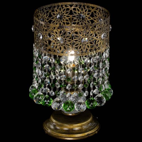 Настольная лампа Восток с шарами под бронзу Зеленая в Химках Гусь Хрустальный