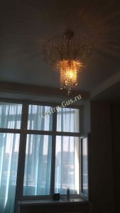 Люстра Хрустальные брызги с подвесом журавлик черный в Химках отзыв и фото покупателя