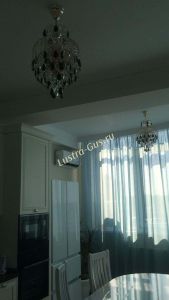 Люстра Хрустальные брызги с подвесом журавлик черный в Химках отзыв и фото покупателя