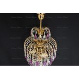 Люстра Хрустальные брызги с подвесом журавлик фиолетовый в Химках