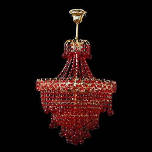 Люстра Натали Софья красная  в Химках Гусь Хрустальный