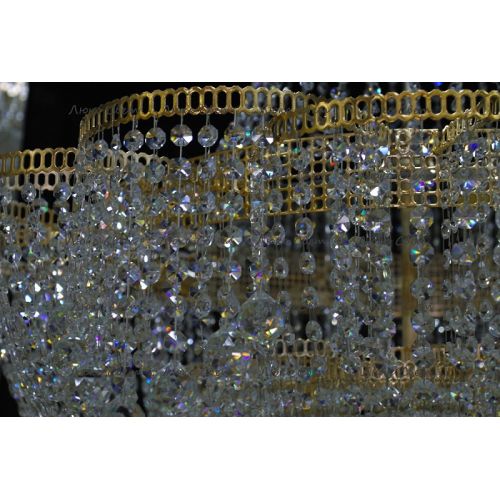 Люстра Лотос с подвесом диаметр 1000 мм высота1500 мм в Химках Гусь Хрустальный