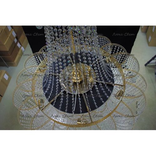 Люстра Лотос с подвесом диаметр 1000 мм высота1500 мм в Химках Гусь Хрустальный