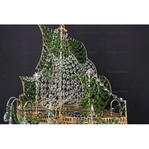 Люстра Корвет зеленый в Химках Гусь Хрустальный