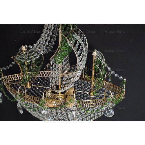 Люстра Корвет зеленый в Химках Гусь Хрустальный