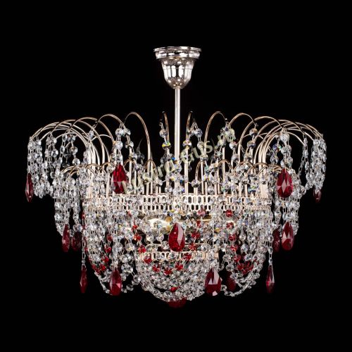 Люстра Агата № 2 - 4 лампы Красная в Химках Гусь Хрустальный