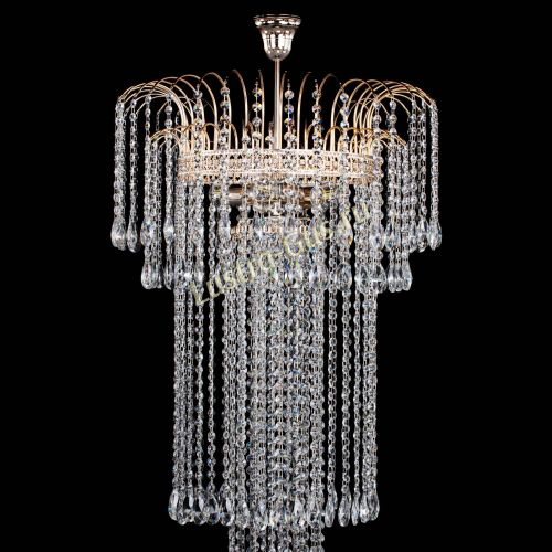 Люстра Агата Каскад №4 длинная в Химках Гусь Хрустальный