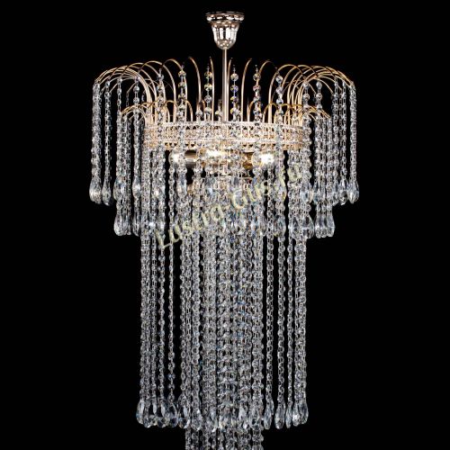 Люстра Агата Каскад №4 длинная в Химках Гусь Хрустальный