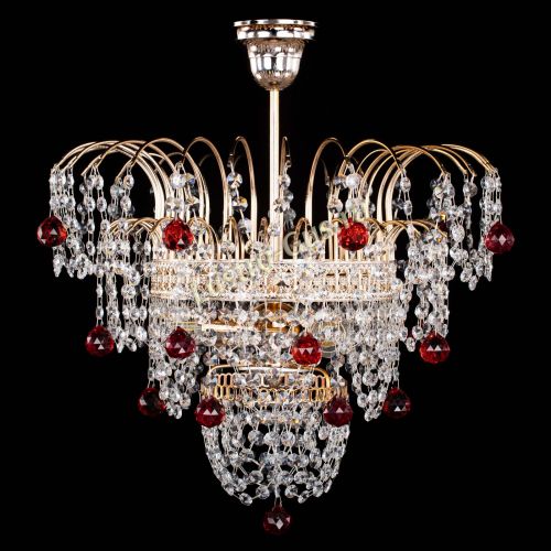 Люстра Агата Венеция №2 - 3 лампы красная в Химках Гусь Хрустальный
