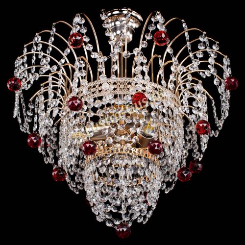 Люстра Агата Венеция №2 - 3 лампы красная в Химках Гусь Хрустальный