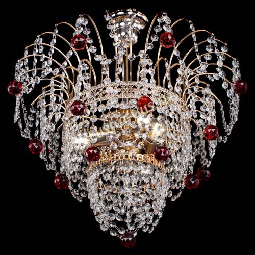 Люстра Агата Венеция №2 - 3 лампы красная в Химках Гусь Хрустальный