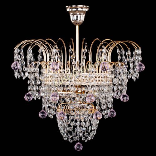 Люстра Агата Венеция №2 - 3 лампы розовая в Химках Гусь Хрустальный