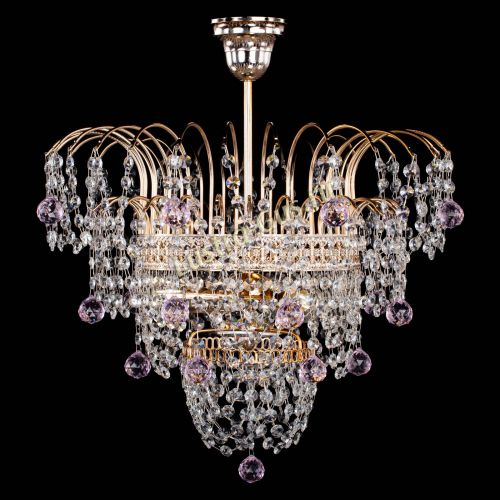 Люстра Агата Венеция №2 - 3 лампы розовая в Химках Гусь Хрустальный