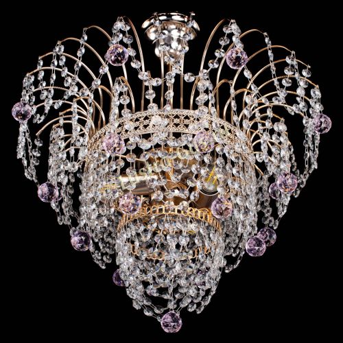 Люстра Агата Венеция №2 - 3 лампы розовая в Химках Гусь Хрустальный