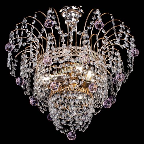 Люстра Агата Венеция №2 - 3 лампы розовая в Химках Гусь Хрустальный