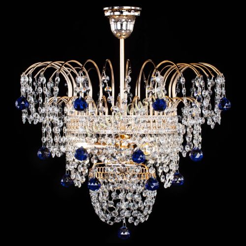 Люстра Агата Венеция №2 - 3 лампы синяя в Химках Гусь Хрустальный