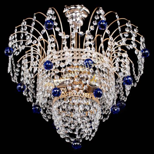 Люстра Агата Венеция №2 - 3 лампы синяя в Химках Гусь Хрустальный