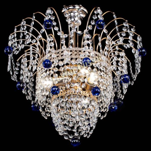 Люстра Агата Венеция №2 - 3 лампы синяя в Химках Гусь Хрустальный