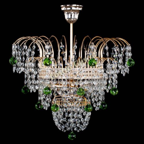 Люстра Агата Венеция №2 - 3 лампы зеленая в Химках Гусь Хрустальный