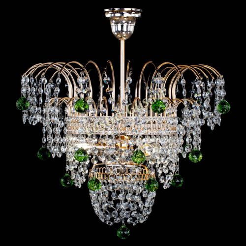Люстра Агата Венеция №2 - 3 лампы зеленая в Химках Гусь Хрустальный