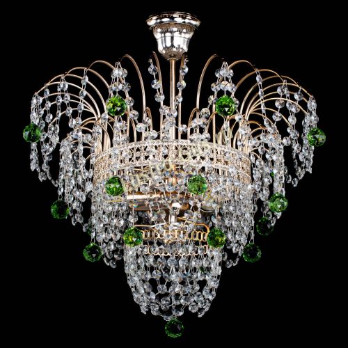 Люстра Агата Венеция №2 - 3 лампы зеленая в Химках Гусь Хрустальный