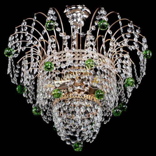Люстра Агата Венеция №2 - 3 лампы зеленая в Химках Гусь Хрустальный