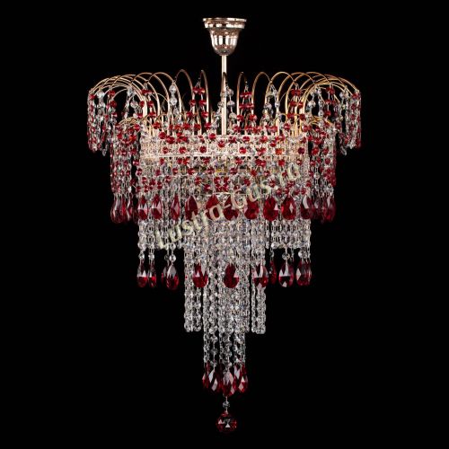 Люстра Агата Венеция №4 длинная Красная в Химках Гусь Хрустальный