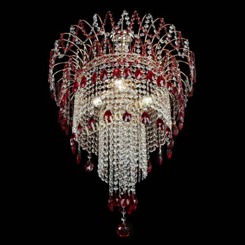 Люстра Агата Венеция №4 длинная Красная в Химках Гусь Хрустальный