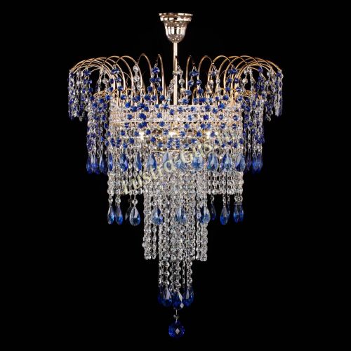 Люстра Агата Венеция №4 длинная Синяя в Химках Гусь Хрустальный