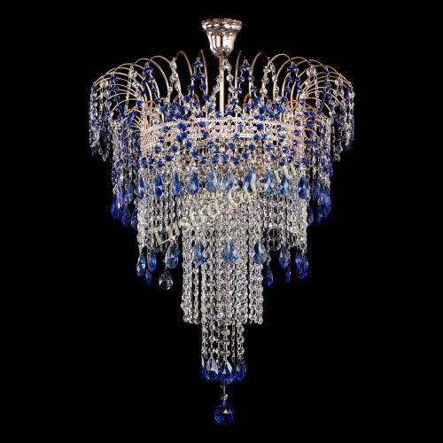 Люстра Агата Венеция №4 длинная Синяя в Химках Гусь Хрустальный