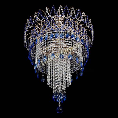 Люстра Агата Венеция №4 длинная Синяя в Химках Гусь Хрустальный