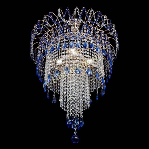 Люстра Агата Венеция №4 длинная Синяя в Химках Гусь Хрустальный