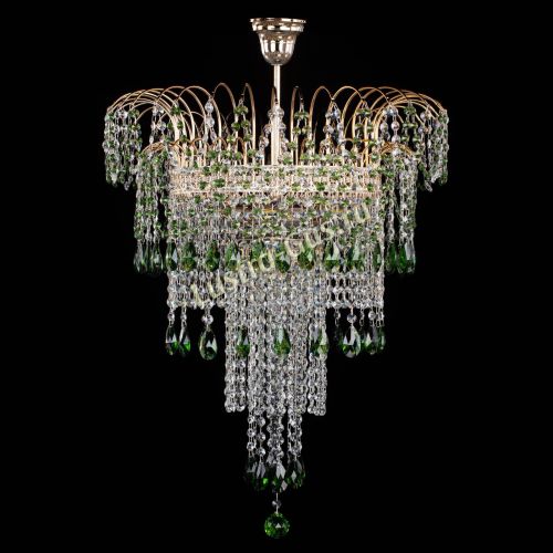 Люстра Агата Венеция №4 длинная Зеленая в Химках Гусь Хрустальный