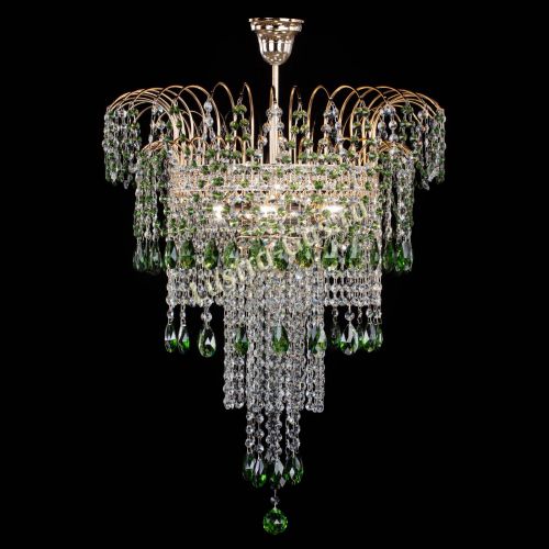 Люстра Агата Венеция №4 длинная Зеленая в Химках Гусь Хрустальный