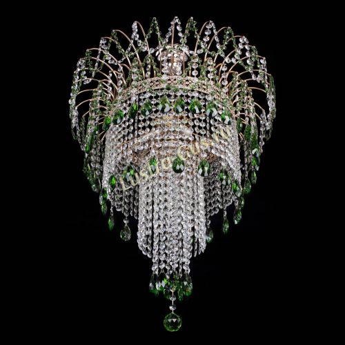 Люстра Агата Венеция №4 длинная Зеленая в Химках Гусь Хрустальный
