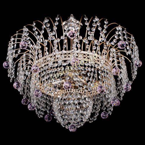 Люстра Агата Венеция №4 шар розовая в Химках Гусь Хрустальный