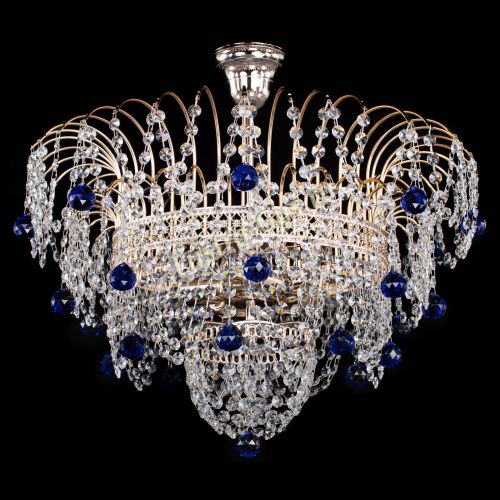 Люстра Агата Венеция №4 шар синяя в Химках Гусь Хрустальный