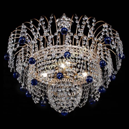 Люстра Агата Венеция №4 шар синяя в Химках Гусь Хрустальный