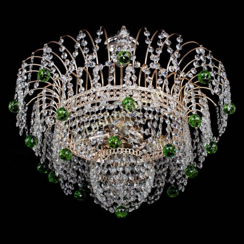 Люстра Агата Венеция №4 шар зеленая в Химках Гусь Хрустальный