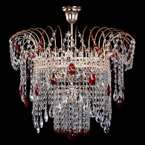 Люстра Агата Венеция №4 красная в Химках Гусь Хрустальный