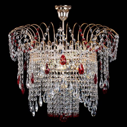 Люстра Агата Венеция №4 красная в Химках Гусь Хрустальный